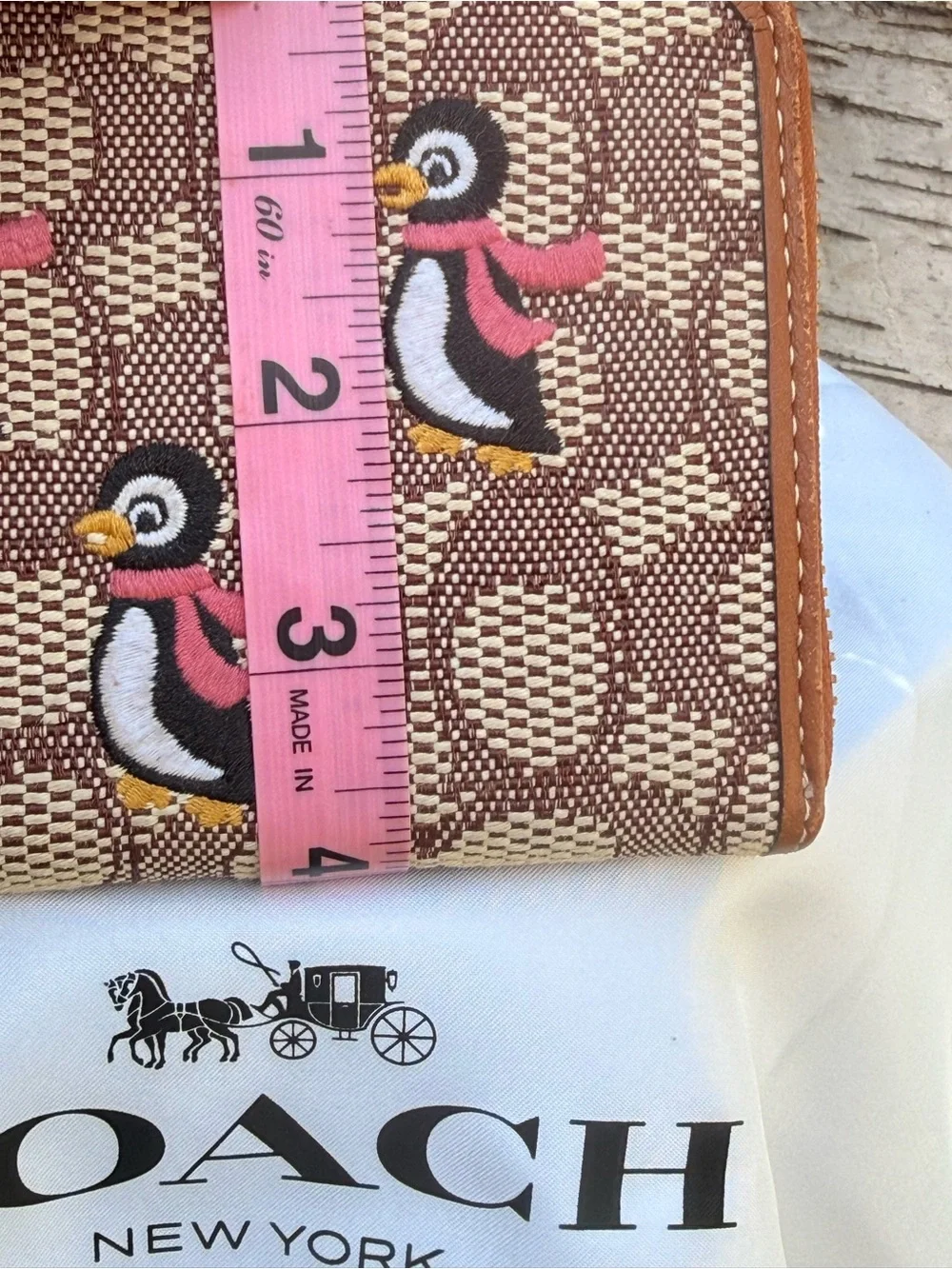 Coach Accordian Zip Wallet Penguin 🐧 C7721